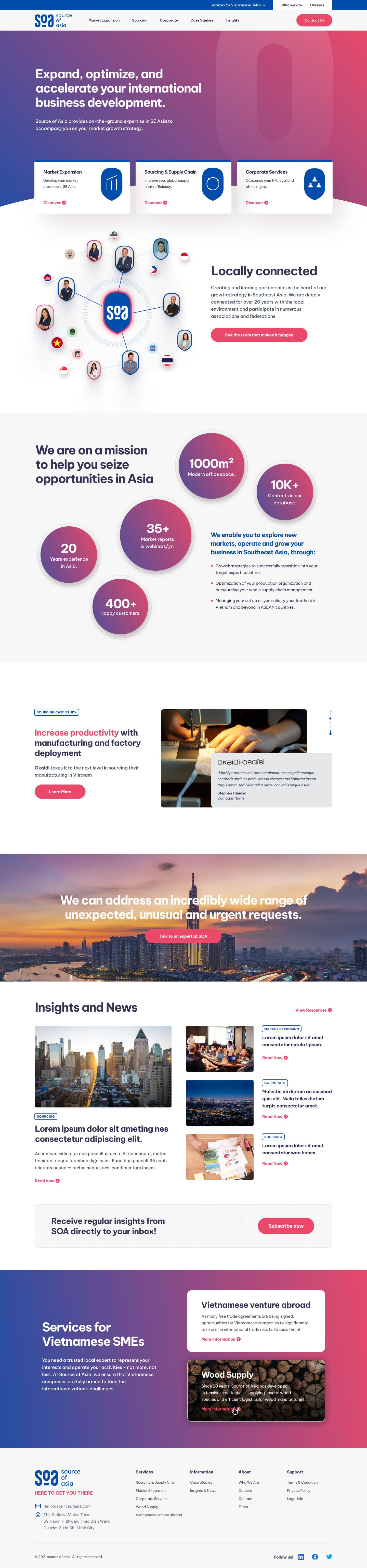 B2B Website SoA homepage